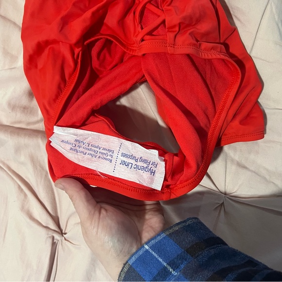 Red Lace Up Swimsuit - Picture 7 of 8